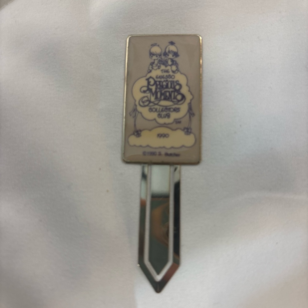 Enesco Precious Moments Collectors Club 1990 Vintage Bookmark Paper Clip Butcher